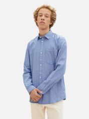 Акція на Сорочка бавовняна чоловіча Tom Tailor 1040008-34406 S Royal Blue Chambray від Rozetka