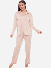 Акція на Піжама (сорочка + штани) жіноча Martelle Lingerie М-312 шовк 40 (L) Лате від Rozetka