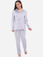 Акція на Піжама (сорочка + штани) жіноча Martelle Lingerie М-312 шовк 42 (XL) Сіра від Rozetka