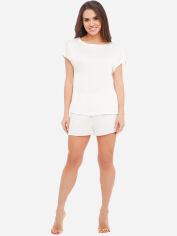 Акція на Піжама (футболка + шорти) жіноча Martelle Lingerie М-311 шовк 40 (L) Молочна від Rozetka