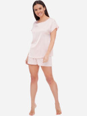Акція на Піжама (футболка + шорти) жіноча Martelle Lingerie М-311 шовк 38 (M) Рожева пудра від Rozetka