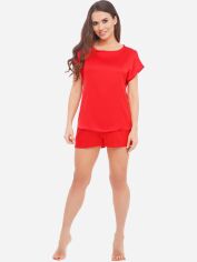 Акція на Піжама (футболка + шорти) жіноча Martelle Lingerie М-311 шовк 42 (XL) Червона від Rozetka