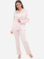 Акція на Піжама (сорочка + штани) жіноча Martelle Lingerie М-312 шовк 42 (XL) Рожева пудра від Rozetka