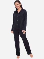 Акция на Піжама (сорочка + штани) жіноча Martelle Lingerie М-312 шовк 40 (L) Чорна от Rozetka