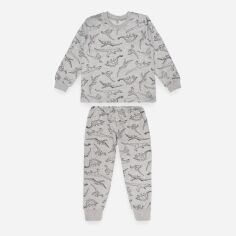 Акція на Піжама (світшот + штани) утеплена дитяча Gabbi 13334 110 см Сіра меланж від Rozetka