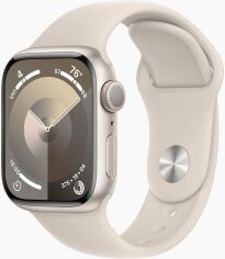 Акция на Apple Watch Series 9 41mm Gps Starlight Aluminum Case with Starlight Sport Band - M/L (MR8U3) от Stylus
