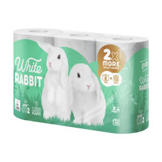 Акція на Туалетний папір Grite  White Rabbit, 3-шаровий, 6 рулонів від Eva