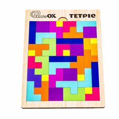 Акція на Дерев'яна головоломка PuzzleOK Тетріс, від 4 років (PuzA4-70063) від Eva