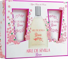 Акція на Набір для жінок Instituto Espanol Aire De Sevilla Rosas Frescas Туалетна вода 150 мл + Крем для тіла 150 мл + Гель для душу 150 мл від Rozetka
