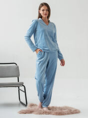 Акция на Піжама (світшот + штани) жіноча Maritel Обрі 2 МА-00002355 XS-M Блакитна от Rozetka