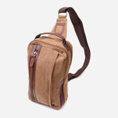 Акція на Сумка слінг через плече чоловіча тканинна Vintage leather-22191 Коричнева від Rozetka