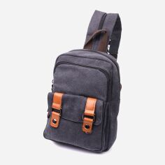 Акція на Сумка-рюкзак чоловіча 5.6 л Vintage leather-22162 Чорна від Rozetka