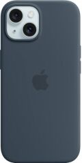 Акция на Панель Apple MagSafe Silicone Case для Apple iPhone 15 Storm Blue (MT0N3ZM/A) от Rozetka