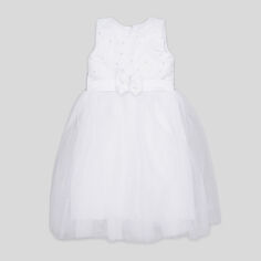 Акция на Дитяча літня святкова фатинова сукня для дівчинки LIS KRAЇNA 76015 104-116 см Біла от Rozetka
