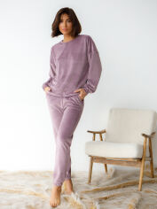 Акция на Піжама (світшот + штани) жіноча тепла велюрова BARWA garments 0332/333 M Фрезова от Rozetka