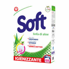 Акція на Універсальний пральний порошок Soft Linfa di Aloe з активним киснем, 105 циклів прання, 5.25 кг від Eva