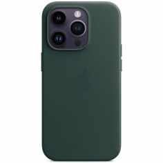 Акція на Чехол Apple для iPhone 14 Pro Leather Case with MagSafe - Forest Green (MPPH3ZE/A) від MOYO