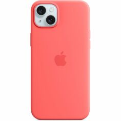 Акция на Чехол Apple для iPhone 15 Plus Silicone Case with MagSafe Guava (MT163ZM/A) от MOYO