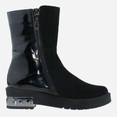 Акція на Жіночі зимові черевики високі Olevit RO13214-11 37 23.5 см Чорні від Rozetka