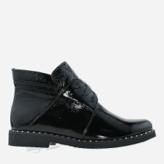 Акція на Жіночі зимові черевики низькі Olevit RO18209 37 23.5 см Чорні від Rozetka