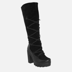 Акция на Жіночі зимові чоботи Shoe Qwix RS322-11 37 23.5 см Чорні от Rozetka