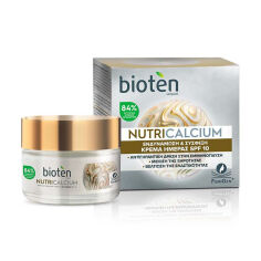 Акція на Зміцнювальний денний крем для обличчя Bioten Nutri Calcium Strengthening & Firming Day Cream SPF 10, 50 мл від Eva