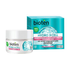 Акція на Зволожувальний та заспокійливий крем для обличчя Bioten Hydro X-Cell Moisturising & Soothing Cream для сухої та чутливої шкіри, 50 мл від Eva