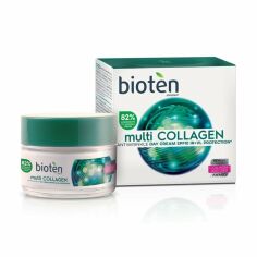 Акція на Денний крем для обличчя Bioten Multi Collagen Antiwrinkle Day Cream SPF 10 з колагеном, 50 мл від Eva