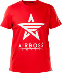 Акция на Чоловіча Футболка бавовняна довга чоловіча Airboss White logo XL Red от Rozetka