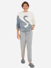 Акція на Піжама (кофта + штани) жіноча тепла Women'Secret Db Gn Swan Pj 3596115 S Синя від Rozetka