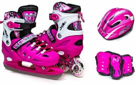 Акція на Комплект ролики-коньки с защитой 2in1 Scale Sport. Pink (размер 34-37) 1604859487 від Stylus