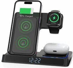 Акция на Wiwu Wireless Charger Power 5 in 1 Wi-W006 15W Black для Apple iPhone, Apple Watch and Apple AirPods от Y.UA