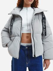 Акція на Куртка демісезонна з капюшоном жіноча Calvin Klein J20J220017-PQY XS Сіра від Rozetka