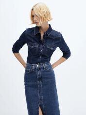 Акция на Сорочка джинсова жіноча Mango Jordan 57045991-TS L Синя от Rozetka