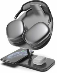 Акція на Wiwu Wireless Charger Hubble Stand M15 15W Gray for Apple iPhone, Apple AirPods and Apple AirPods Max від Stylus