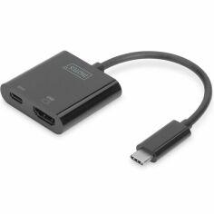 Акція на Адаптер DIGITUS USB-C - HDMA+USB-C UHD 4K, M/F, 0.11 m (DA-70856) від MOYO