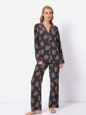 Акція на Піжама (сорочка + штани) Aruelle Taya pajama long XL Чорна від Rozetka