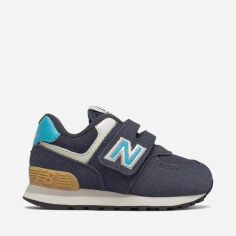 Акція на Дитячі шкіряні кросівки для хлопчика New Balance 574 IV574MS2 20 Темно-сині від Rozetka