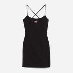 Акція на Сукня коротка літня жіноча H&M 9676624ral 38 Чорна від Rozetka