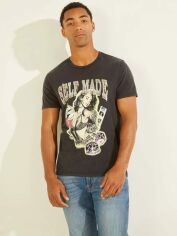 Акція на Футболка бавовняна довга чоловіча Guess 814727643 L Чорна від Rozetka