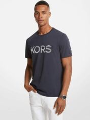 Акція на Футболка бавовняна довга чоловіча Michael Kors 688808629 L Синя від Rozetka