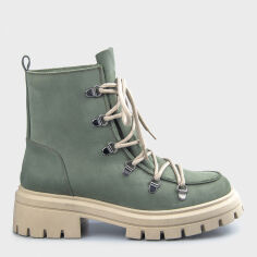 Акция на Жіночі зимові черевики високі Tuto Vzuto Adele 6503-5-N 40 25.5 см Зелені от Rozetka