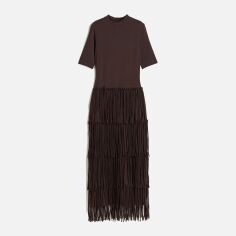 Акція на Сукня-футболка міді літня жіноча H&M 1083075ral XS Темно-коричнева від Rozetka
