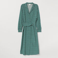 Акція на Сукня-сорочка міді жіноча H&M 0717779_009 32 Зелена (СА2000001998472) від Rozetka