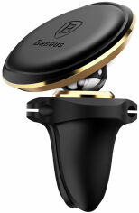 Акция на Baseus Car Holder Magnetic Air Vent Mount Holder with cable clip Gold (SUGX-A0V) от Y.UA