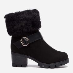 Акція на Жіночі зимові черевики високі Jenny Fairy SWYL032705-3 37 Чорні від Rozetka