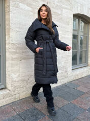 Акция на Куртка зимова довга жіноча Lilove 067-16 S-M Чорна от Rozetka
