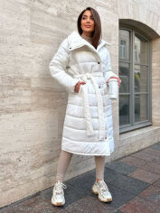 Акция на Куртка зимова довга жіноча Lilove 067-15 S-M Молочна от Rozetka