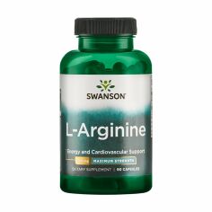 Акція на Дієтична добавка амінокислоти в капсулах Swanson L-Arginine Maximum Strenght L-аргінін, 850 мг, 90 шт від Eva