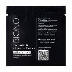 Акція на Крем анти-акне для обличчя Biono Prebiotic & Green Tea Extract, 2 мл від Eva
